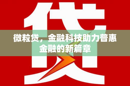 八德微粒贷，金融科技助力普惠金融的新篇章