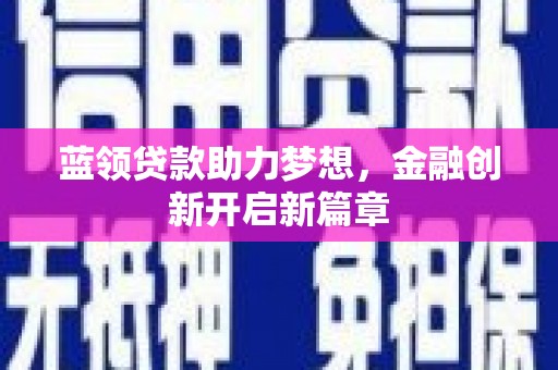 八德蓝领贷款助力梦想，金融创新开启新篇章