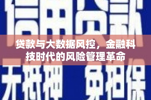 八德贷款与大数据风控，金融科技时代的风险管理革命