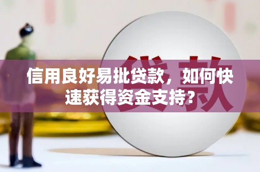 八德信用良好易批贷款，如何快速获得资金支持？