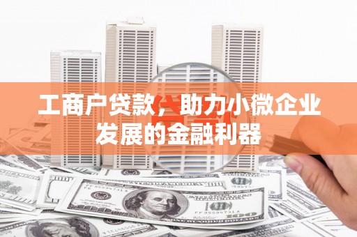 八德工商户贷款，助力小微企业发展的金融利器