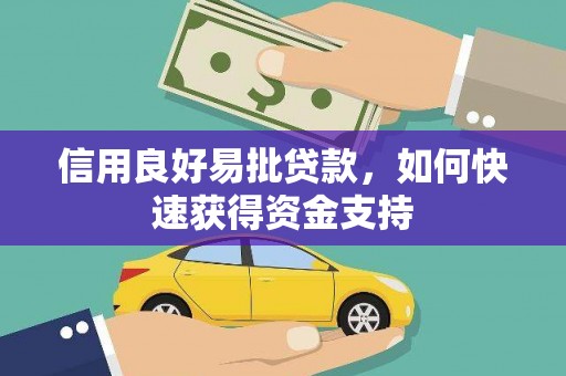 八德信用良好易批贷款，如何快速获得资金支持