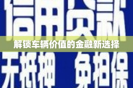 八德解锁车辆价值的金融新选择