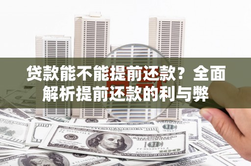 八德贷款能不能提前还款？全面解析提前还款的利与弊